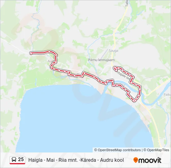 Автобус 25: карта маршрута