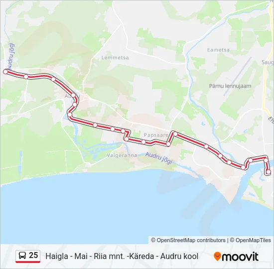 25 Bus Line Map