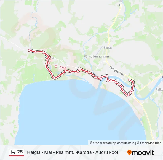 25 Bus Line Map
