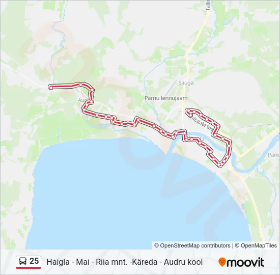 25 Bus Line Map
