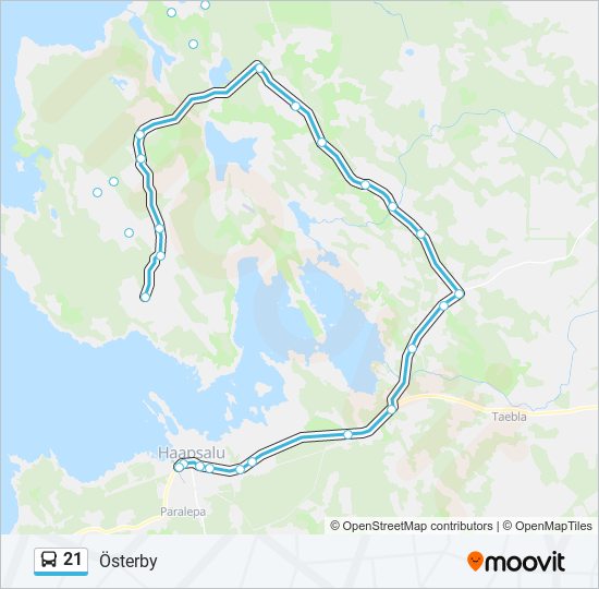 21 bus Line Map