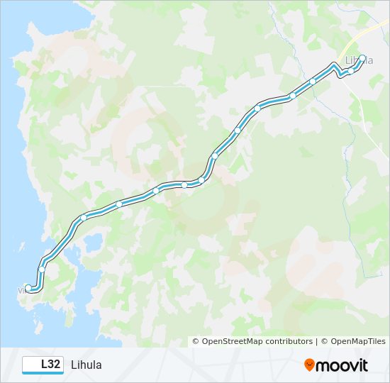 Автобус L32: карта маршрута