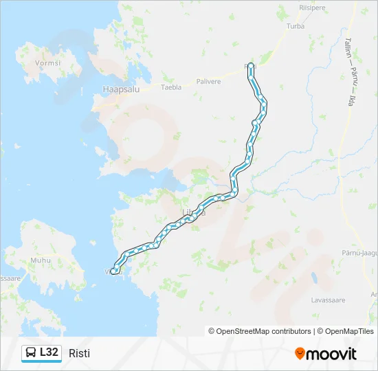 Автобус L32: карта маршрута
