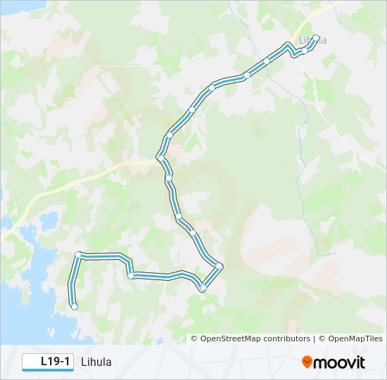 Автобус L19-1: карта маршрута