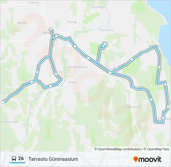 26 Bus Line Map