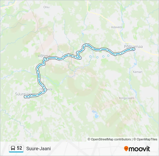 Автобус 52: карта маршрута
