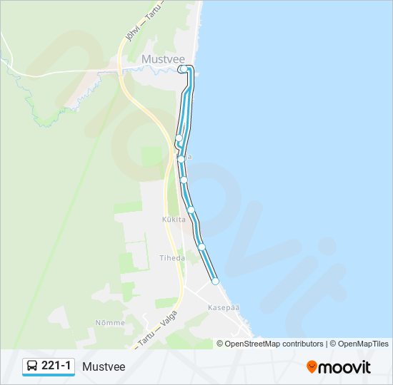 221-1 bus Line Map