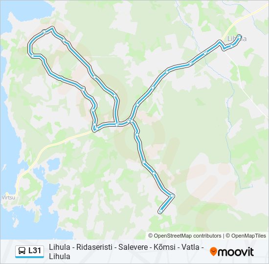 Автобус L31: карта маршрута