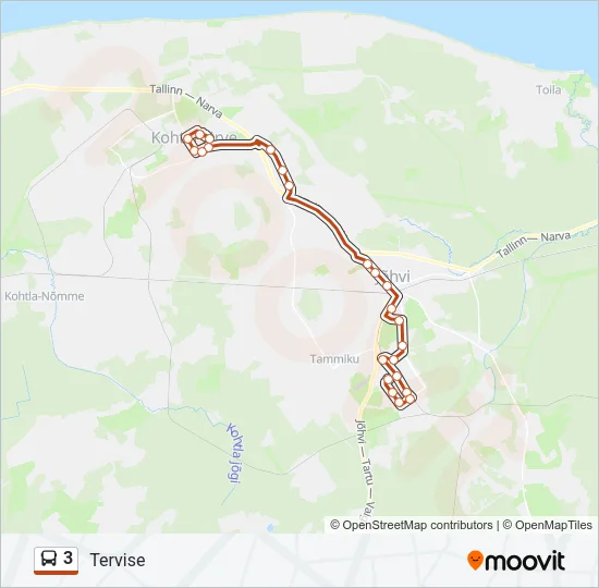 3 Bus Line Map
