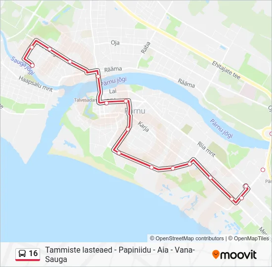 Автобус 16: карта маршрута