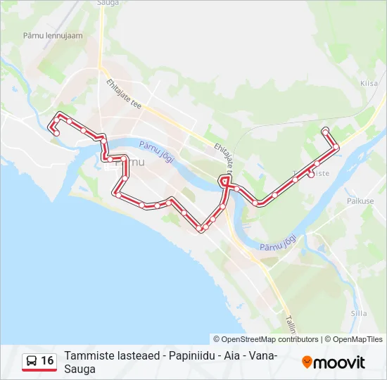 16 Bus Line Map