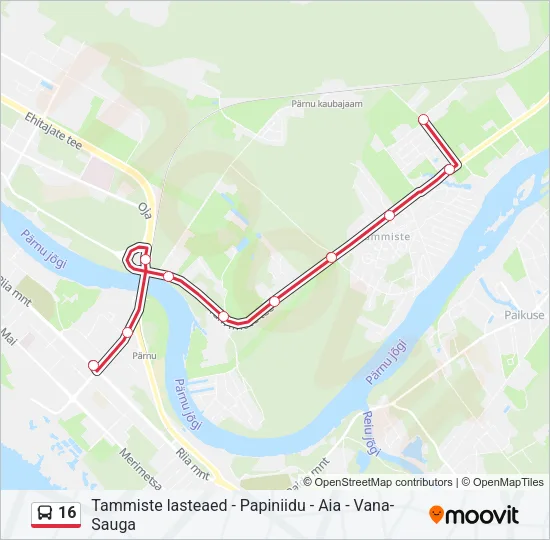 16 Bus Line Map