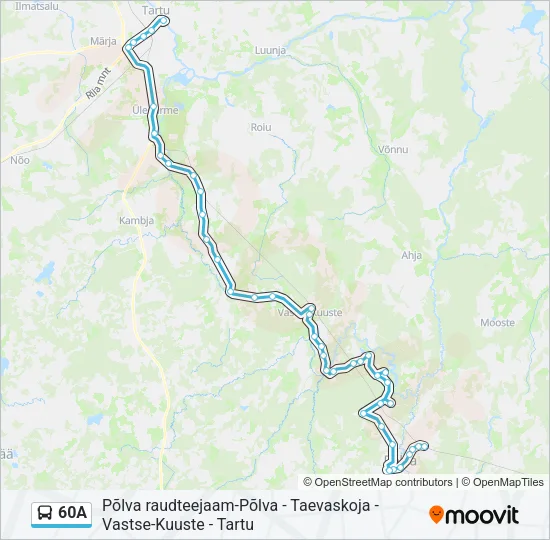 Автобус 60A: карта маршрута