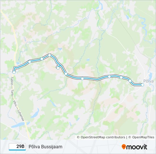 Автобус 29B: карта маршрута