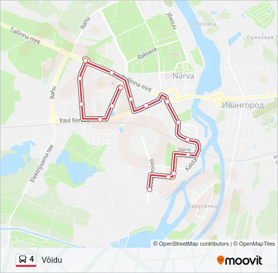 Автобус 4: карта маршрута