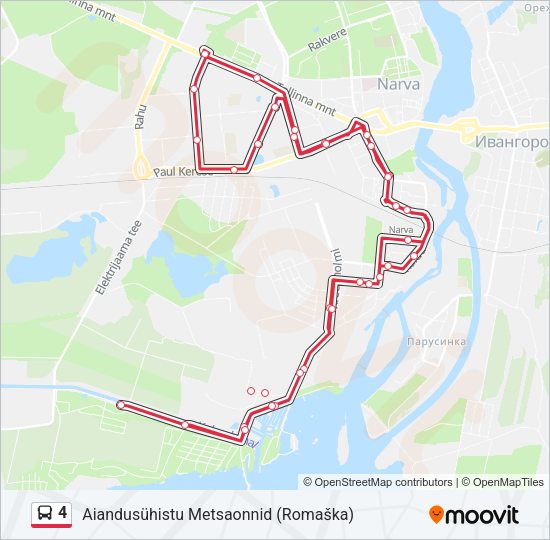 Автобус 4: карта маршрута