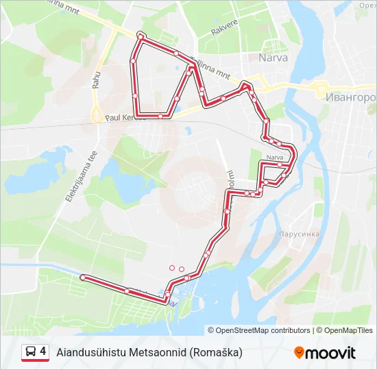 Автобус 4: карта маршрута