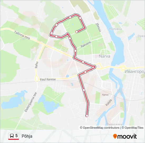 5 Bus Line Map