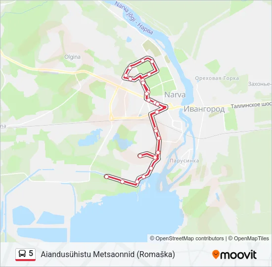 5 Bus Line Map