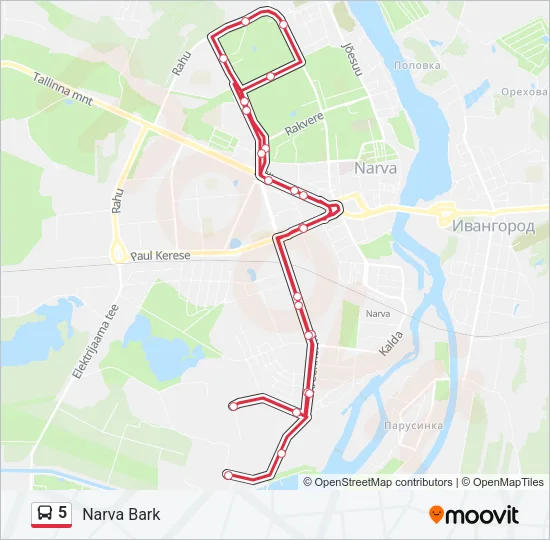5 Bus Line Map
