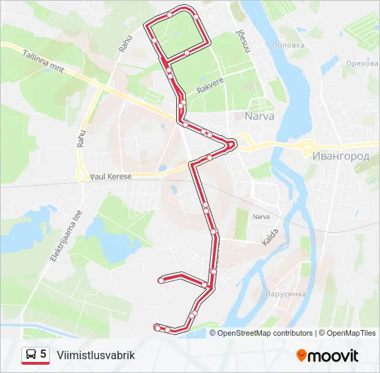 5 Bus Line Map