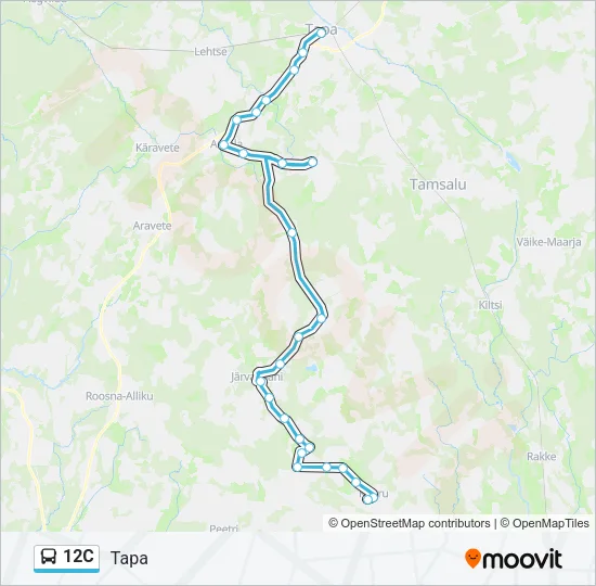 12C Bus Line Map