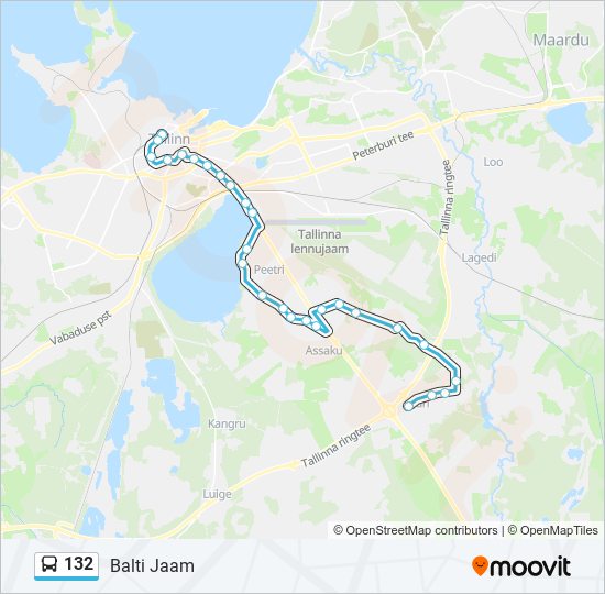 132 bus Line Map