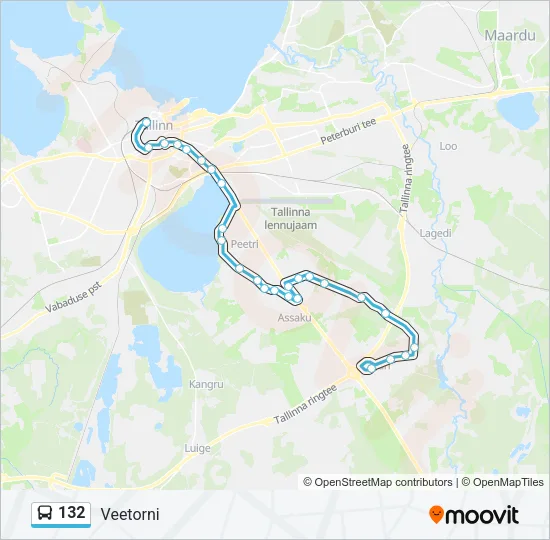 132 Bus Line Map