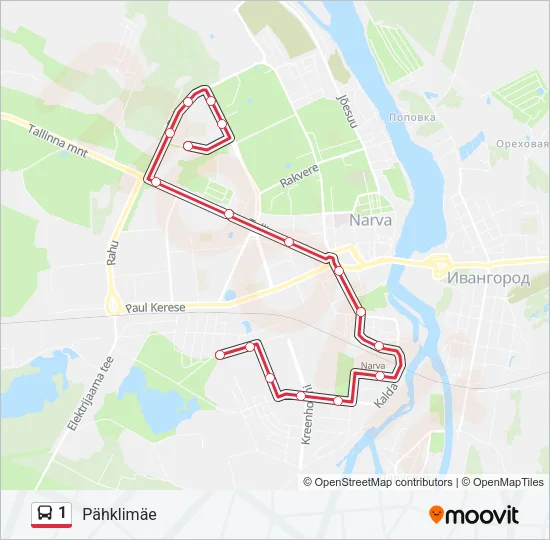1 Bus Line Map