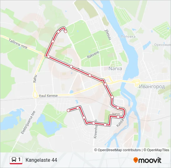 1 Bus Line Map