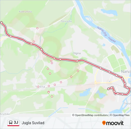 3J Bus Line Map