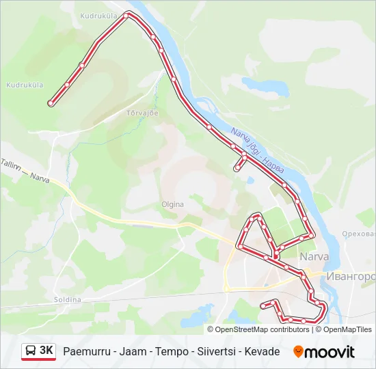 3K Bus Line Map
