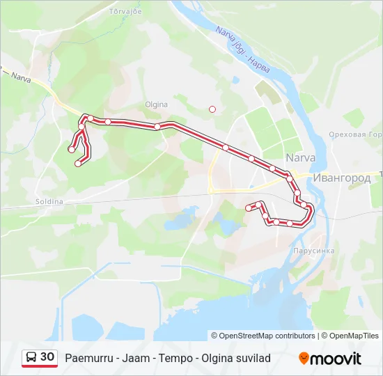 3O Bus Line Map