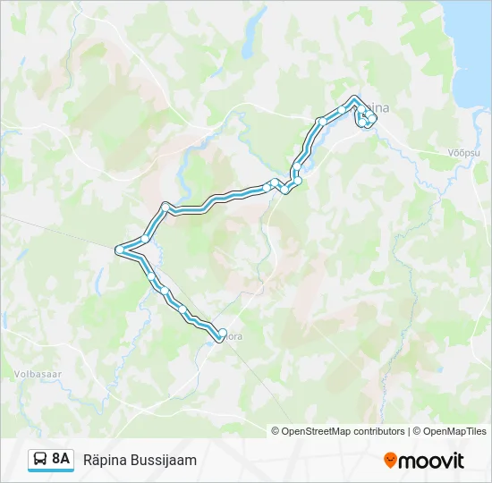 Автобус 8A: карта маршрута