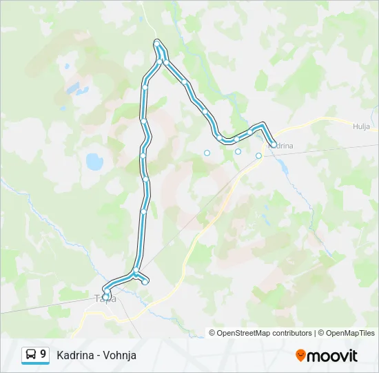 Автобус 9: карта маршрута