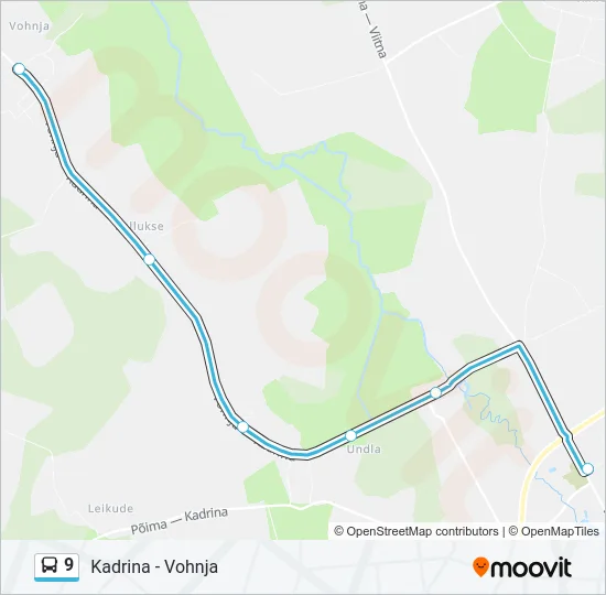 Автобус 9: карта маршрута