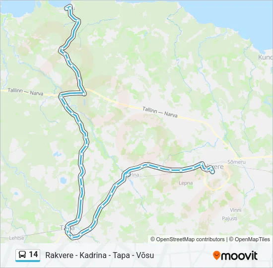 Автобус 14: карта маршрута