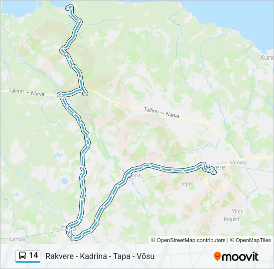 Автобус 14: карта маршрута