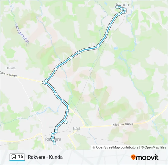 Автобус 15: карта маршрута
