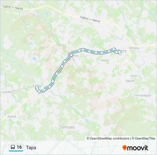 16 Bus Line Map