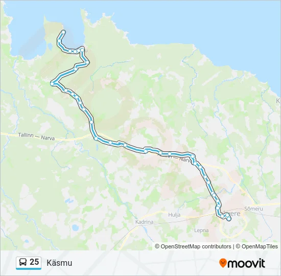 Автобус 25: карта маршрута