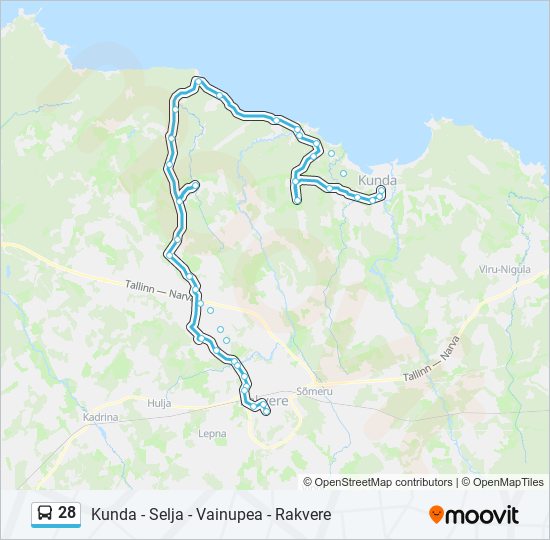 28 bus Line Map