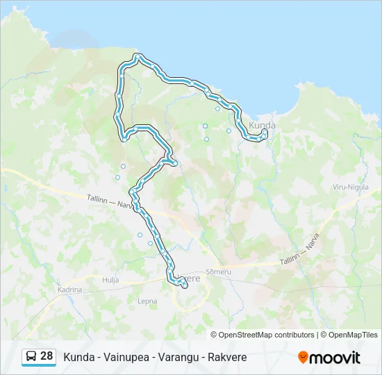 Автобус 28: карта маршрута