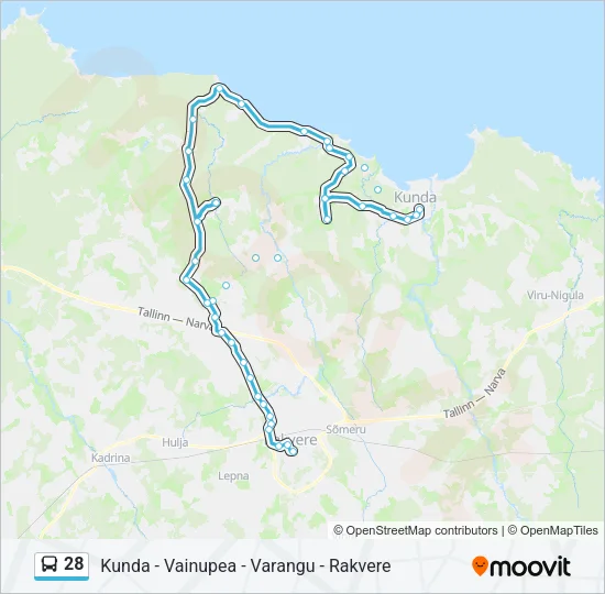 Автобус 28: карта маршрута