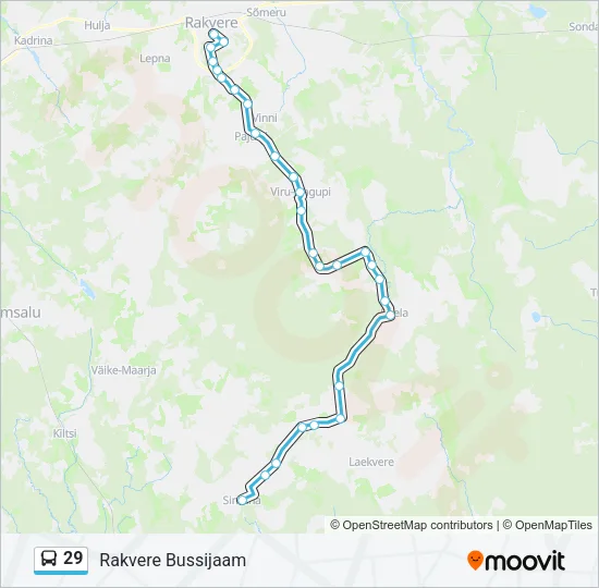 Автобус 29: карта маршрута