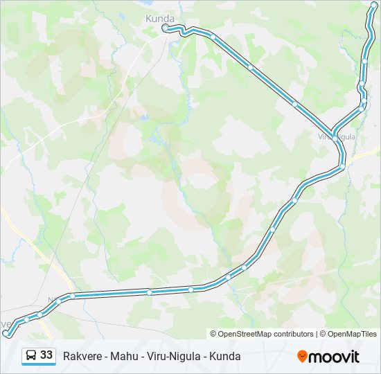 33 bus Line Map