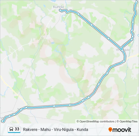 Автобус 33: карта маршрута