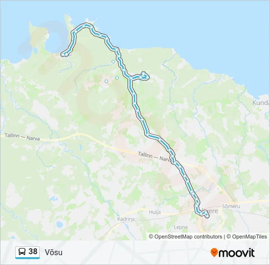38 Bus Line Map