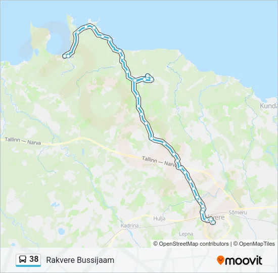 38 Bus Line Map