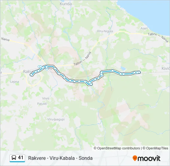 Автобус 41: карта маршрута